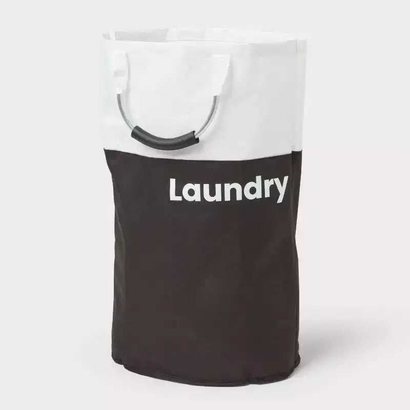 Scripted Structured Collapsible Hamper - Black - Brightroom™
