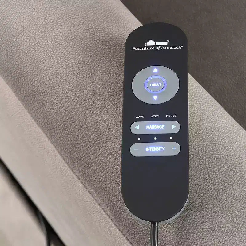 Fauteuil inclinable releveur électrique chauffant et massant – Flanelle Grise