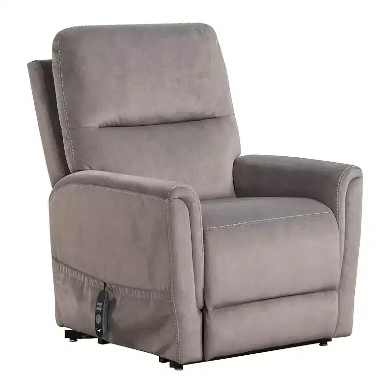 Fauteuil inclinable releveur électrique chauffant et massant – Flanelle Grise