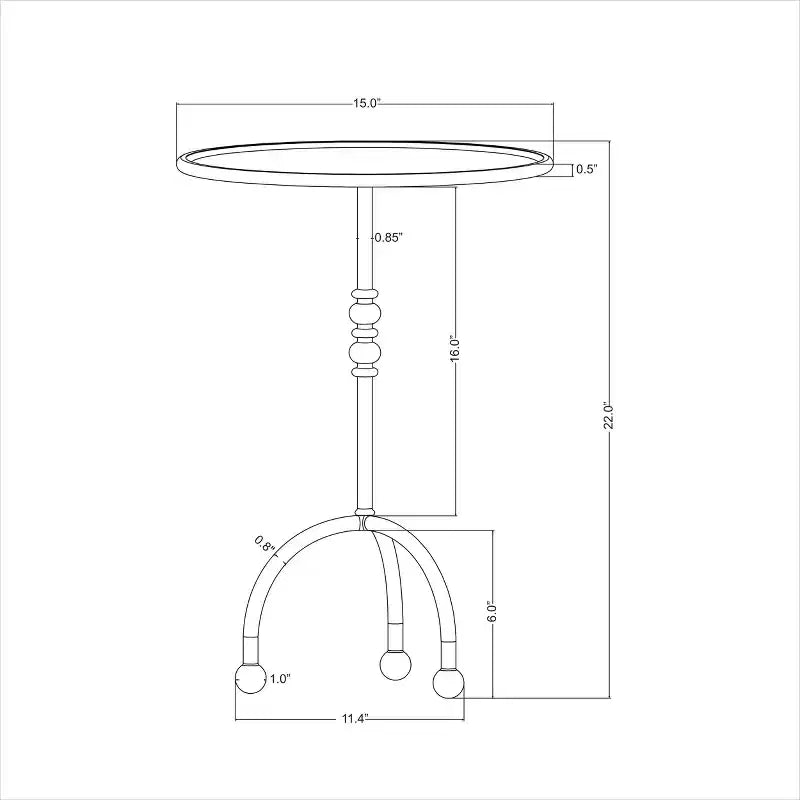 Table d'appoint ronde décorative en fonte traditionnelle – Noire