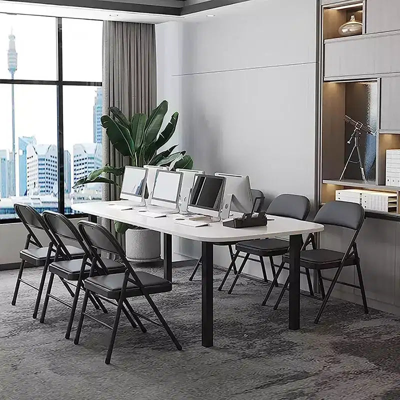Lot de 6 chaises pliantes rembourrées – Cadre en acier noir, capacité de 150 kg
