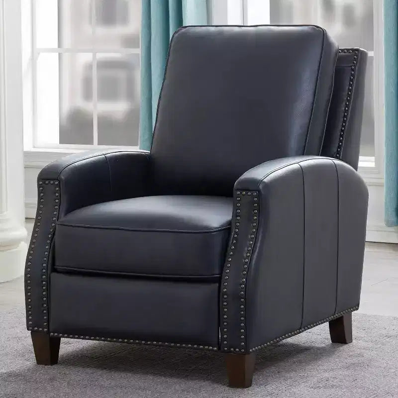 Fauteuil inclinable à dossier basculant avec clous décoratifs – Similicuir
