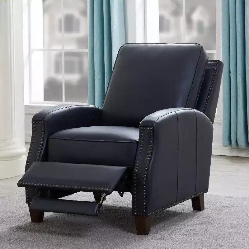 Fauteuil inclinable à dossier basculant avec clous décoratifs – Similicuir