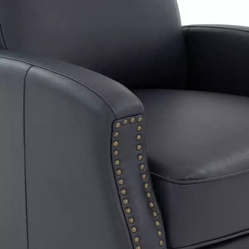 Fauteuil inclinable à dossier basculant avec clous décoratifs – Similicuir
