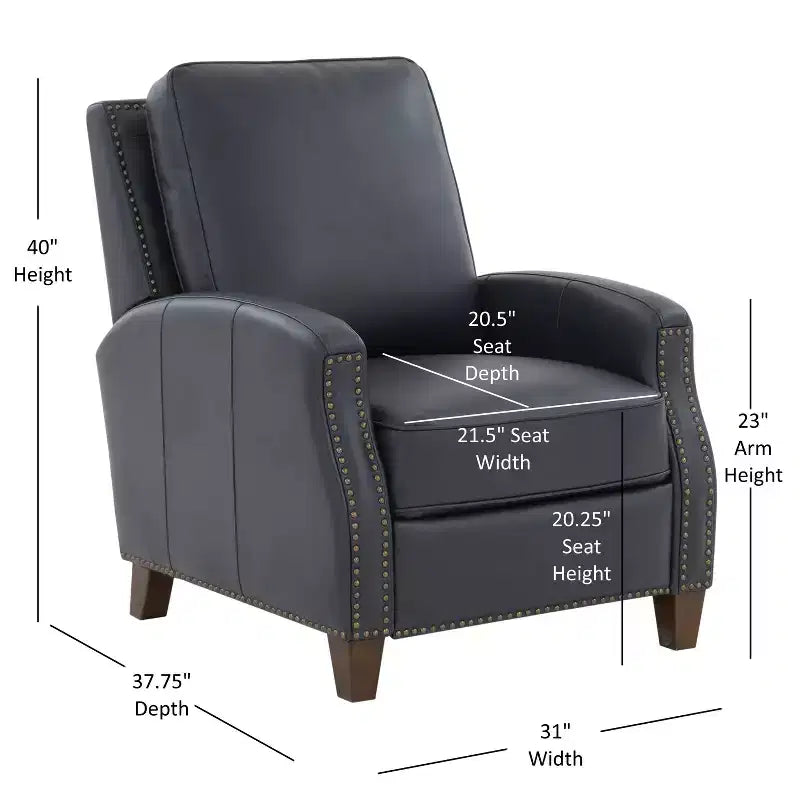Fauteuil inclinable à dossier basculant avec clous décoratifs – Similicuir