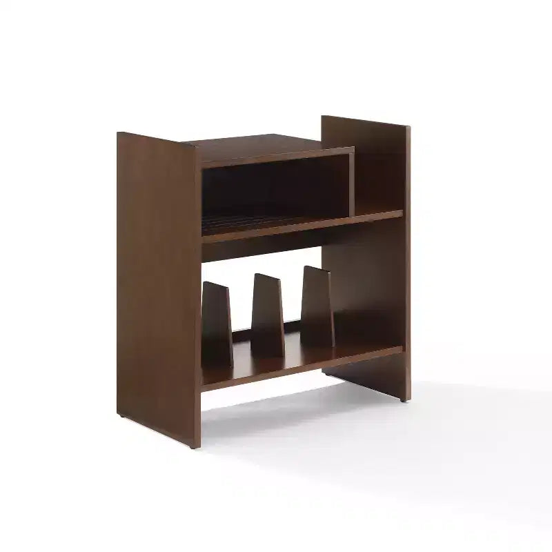 Meuble tourne-disque de 71 cm avec 4 étagères et rangement vinyle compartimenté