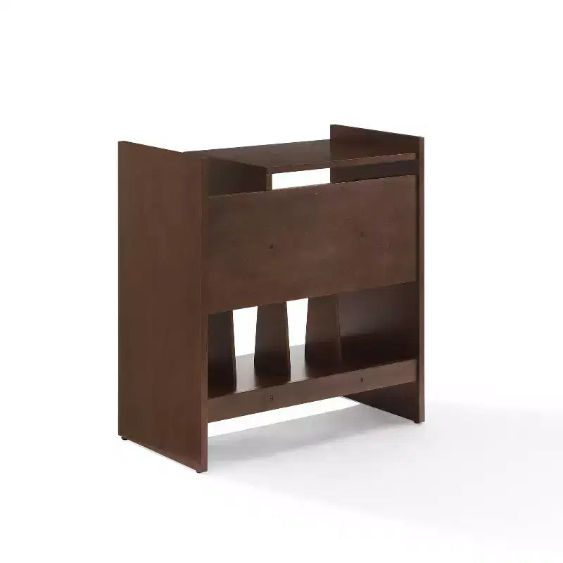 Meuble tourne-disque de 71 cm avec 4 étagères et rangement vinyle compartimenté