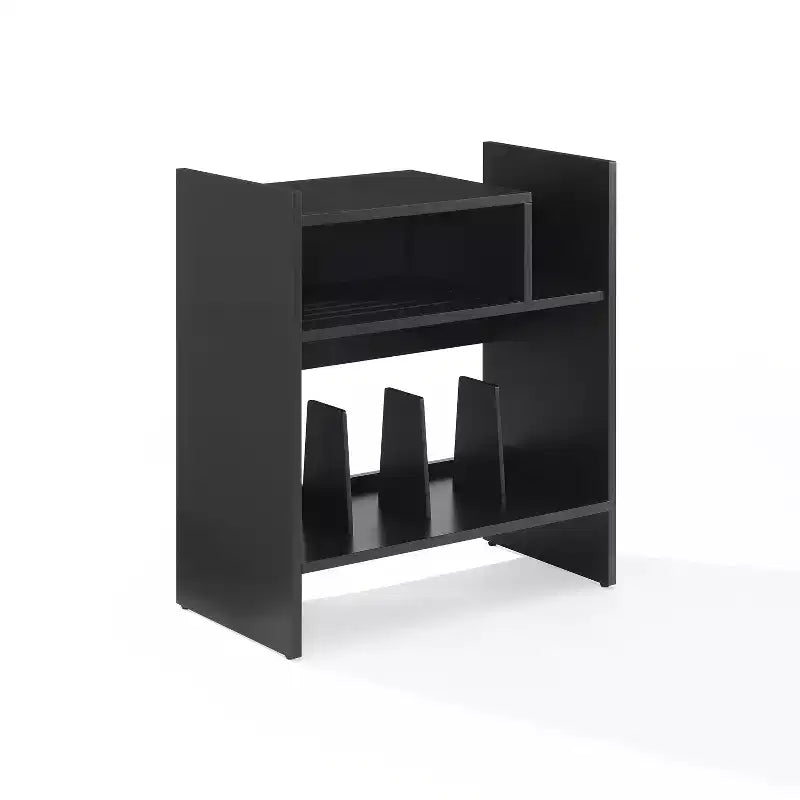 Meuble tourne-disque de 71 cm avec 4 étagères et rangement vinyle compartimenté