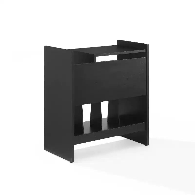 Meuble tourne-disque de 71 cm avec 4 étagères et rangement vinyle compartimenté
