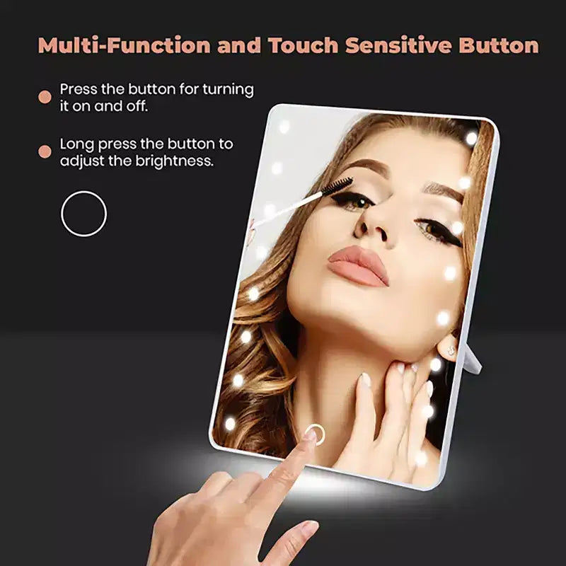 Miroir de courtoisie à LED tactile intelligent avec angles réglables