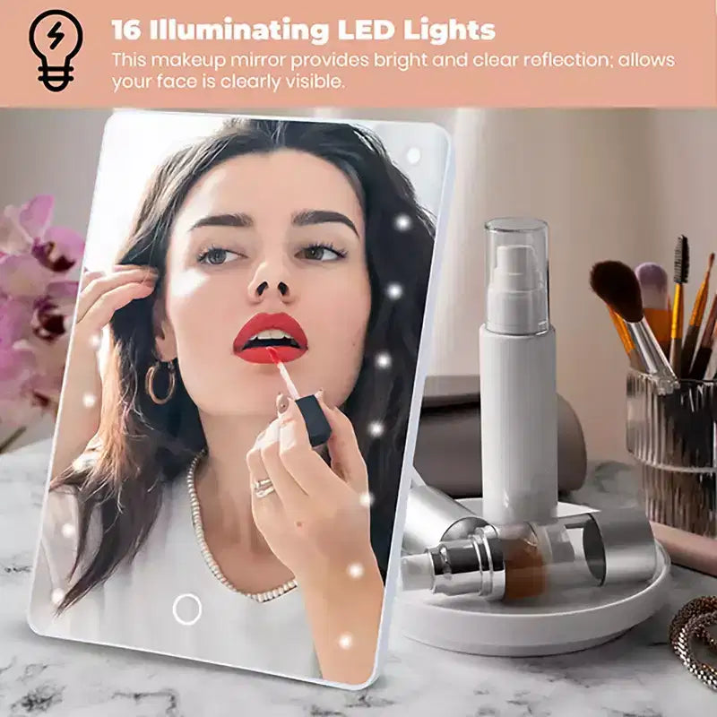 Miroir de courtoisie à LED tactile intelligent avec angles réglables