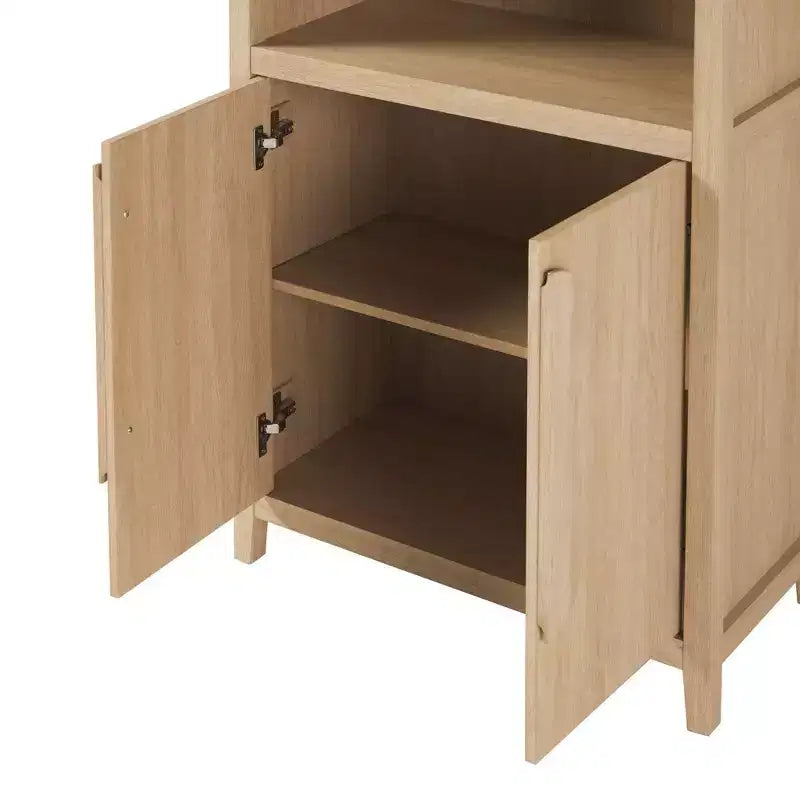 Bibliothèque cintrée de 193 cm avec 3 étagères et 2 portes