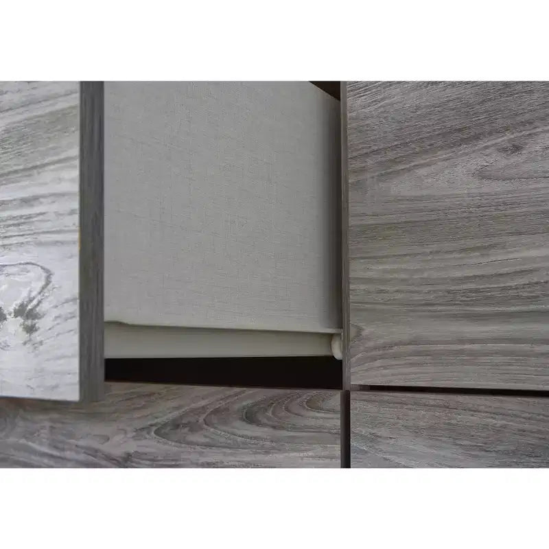 Table de chevet contemporaine à 2 tiroirs – Fini gris foncé deux tons