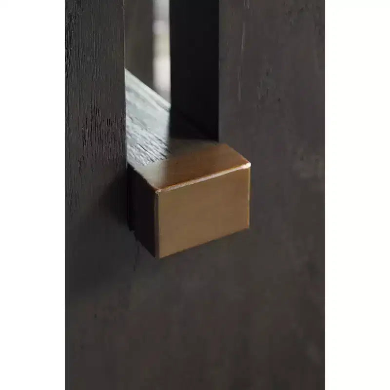 Guéridon traditionnel avec plateau en marbre naturel – Marron foncé et blanc