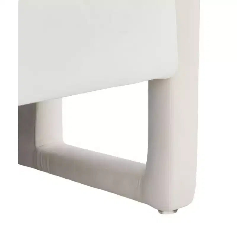Fauteuil d'appoint en velours avec cadre et pieds en bois – Crème