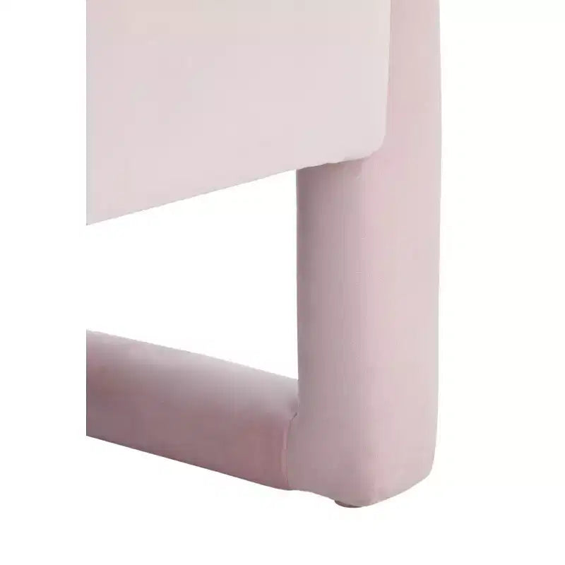 Fauteuil d'appoint en velours avec cadre et pieds en bois – Crème