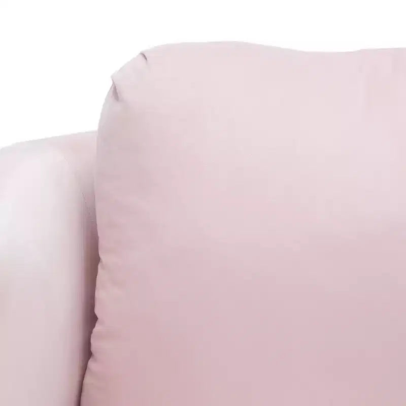 Fauteuil d'appoint en velours avec cadre et pieds en bois – Crème