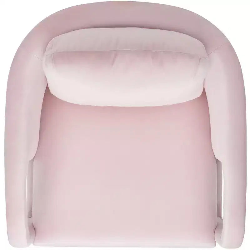 Fauteuil d'appoint en velours avec cadre et pieds en bois – Crème
