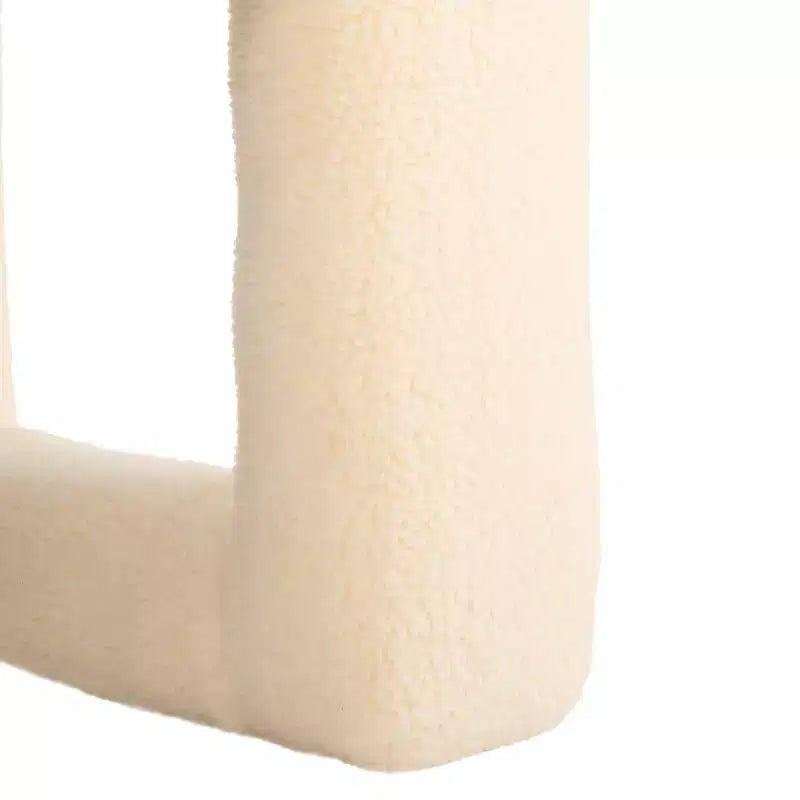 Velvet Accent Chair with Wood Frame and Legs – Cream