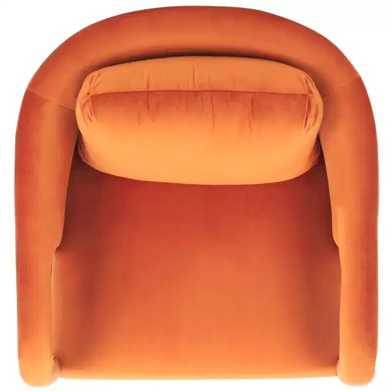 Fauteuil d'appoint en velours avec cadre et pieds en bois – Crème