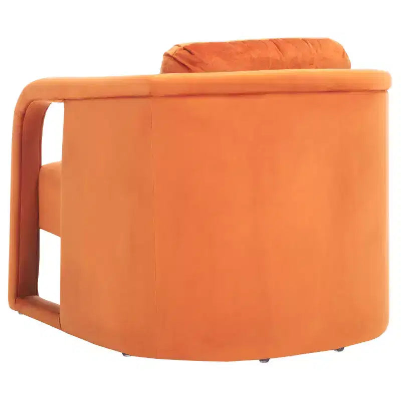Fauteuil d'appoint en velours avec cadre et pieds en bois – Crème
