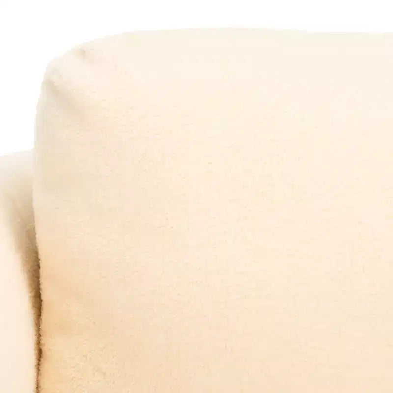 Velvet Accent Chair with Wood Frame and Legs – Cream