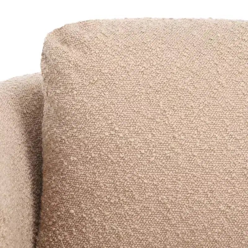 Fauteuil d'appoint en velours avec cadre et pieds en bois – Crème