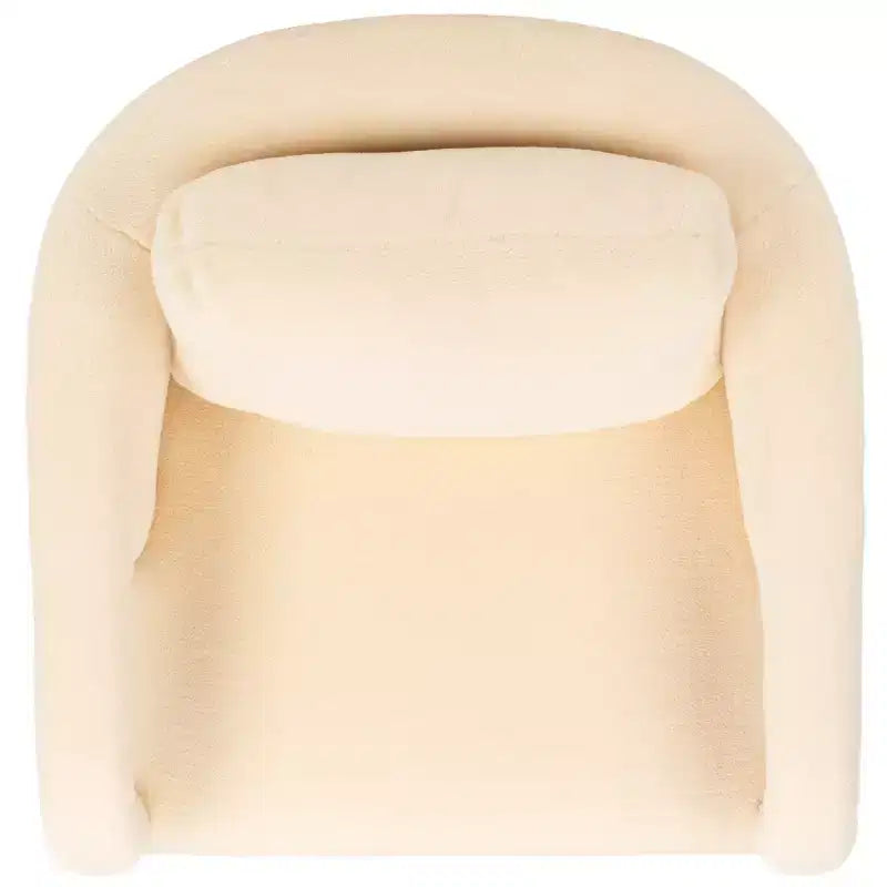 Velvet Accent Chair with Wood Frame and Legs – Cream