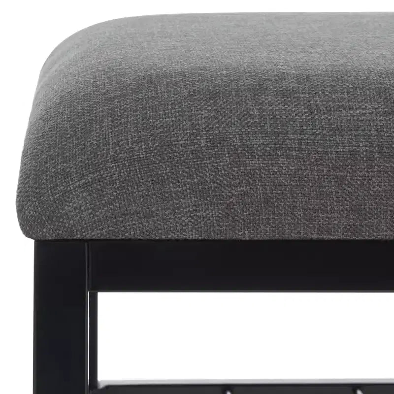 Banc d'entrée avec coussin et étagère ouverte – Structure en fer et MDF