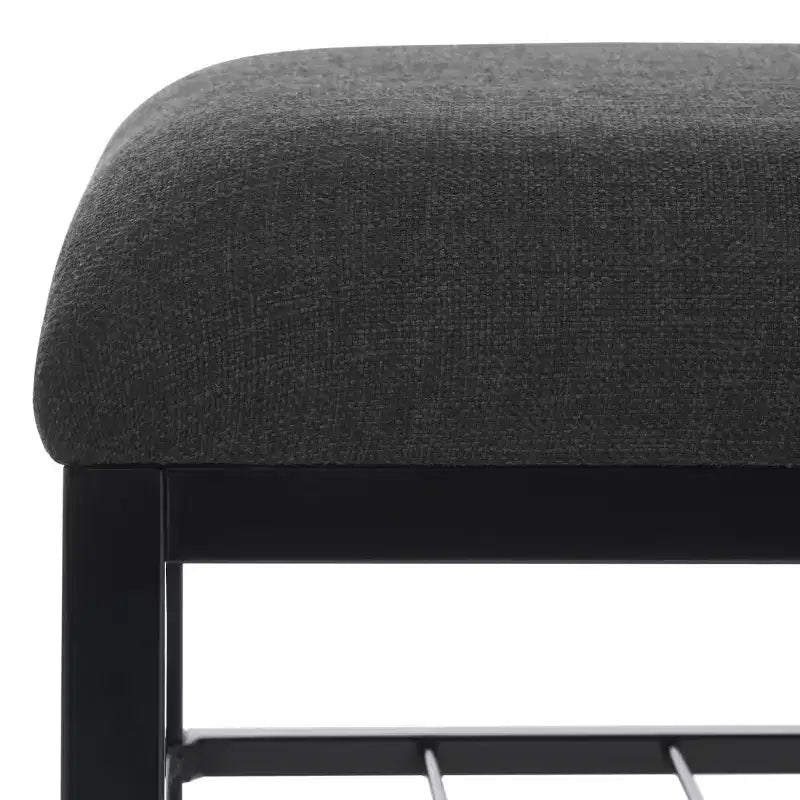 Banc d'entrée avec coussin et étagère ouverte – Structure en fer et MDF