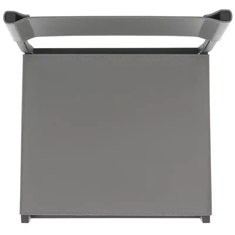 Tabouret de bar moderne – Piétement en fer avec assise en cuir, Gris clair et noir