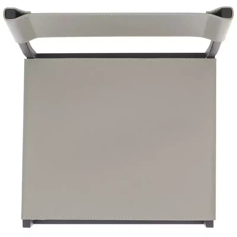 Tabouret de bar moderne – Piétement en fer avec assise en cuir, Gris clair et noir