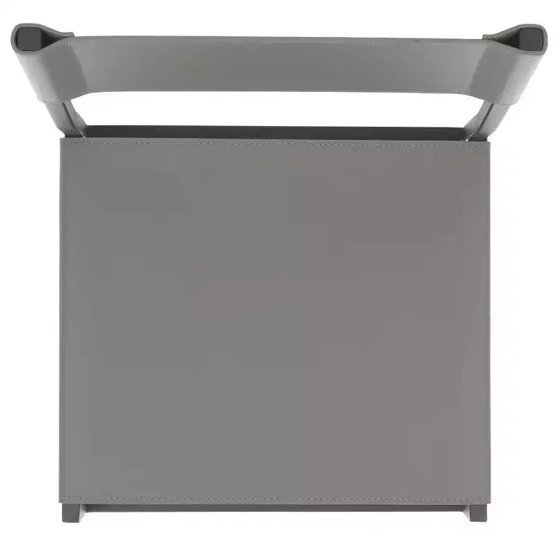 Tabouret de bar moderne – Structure en fer avec assise en cuir, gris clair et noir