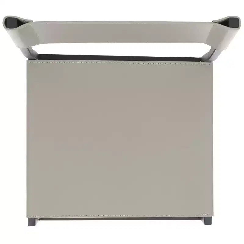 Tabouret de bar moderne – Structure en fer avec assise en cuir, gris clair et noir