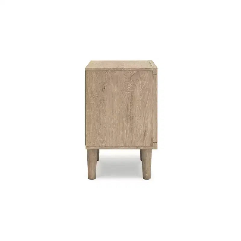 Table de chevet moderne avec USB et recharge sans fil – Deux tons de marron