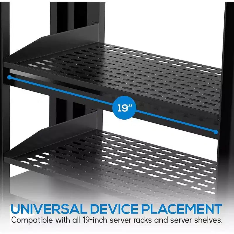 Tablette de montage pour rack de serveur 1U x 2 – Universelle, ventilée, noire