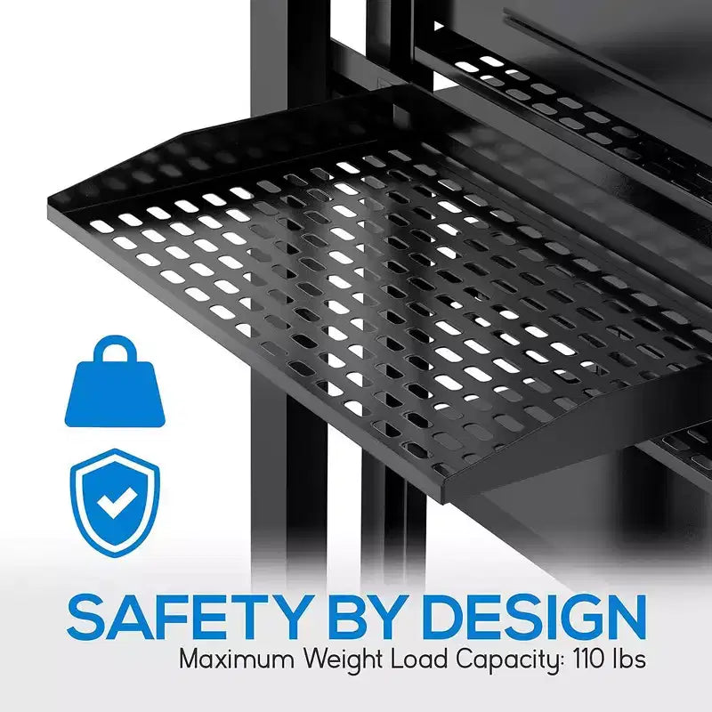 Tablette de montage pour rack de serveur 1U x 2 – Universelle, ventilée, noire