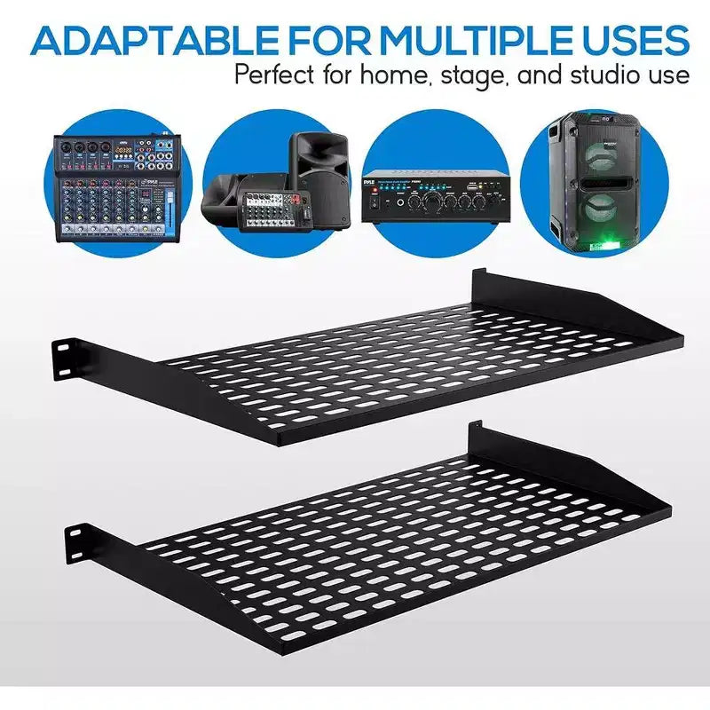 Tablette de montage pour rack de serveur 1U x 2 – Universelle, ventilée, noire