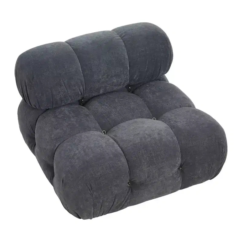 Fauteuil d'appoint rembourré avec coussins amovibles et roulettes – Structure en acier