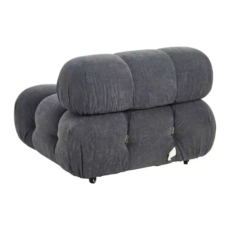 Fauteuil d'appoint rembourré avec coussins amovibles et roulettes – Structure en acier