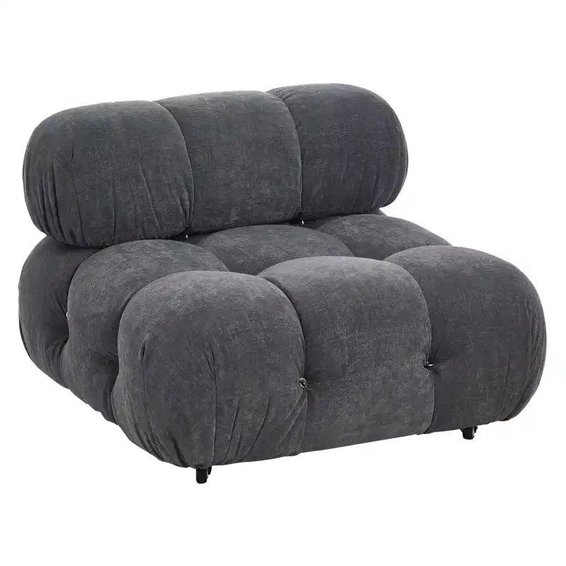 Fauteuil d'appoint rembourré avec coussins amovibles et roulettes – Structure en acier