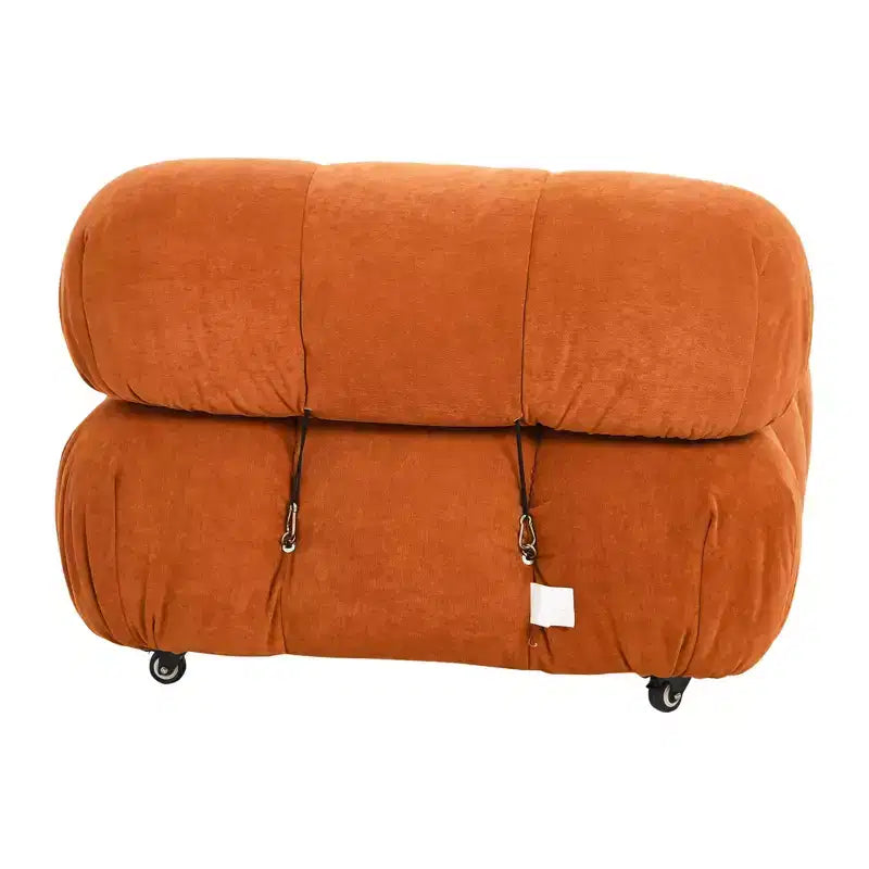 Fauteuil d'appoint rembourré avec coussins amovibles et roulettes – Structure en acier