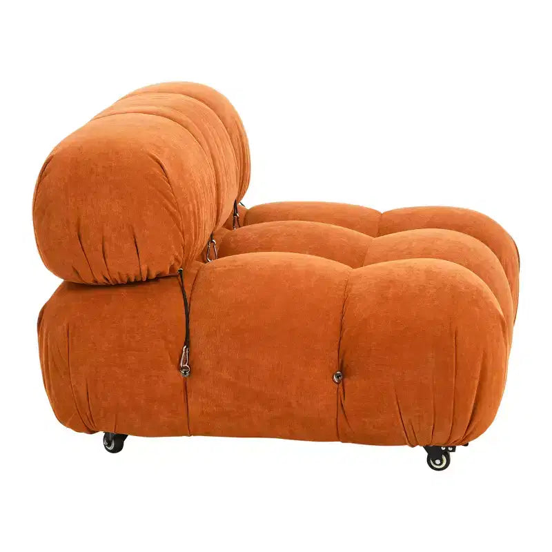 Fauteuil d'appoint rembourré avec coussins amovibles et roulettes – Structure en acier