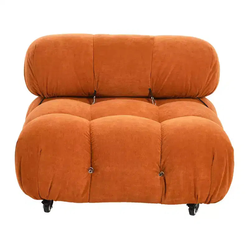 Fauteuil d'appoint rembourré avec coussins amovibles et roulettes – Structure en acier