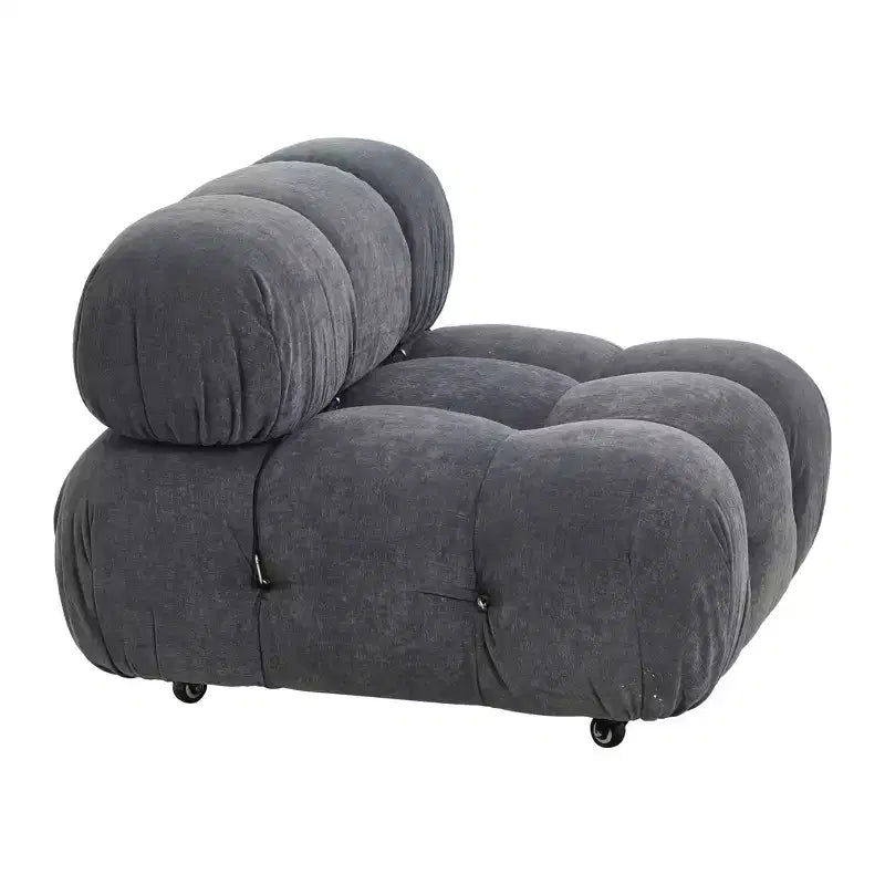 Fauteuil d'appoint rembourré avec coussins amovibles et roulettes – Structure en acier