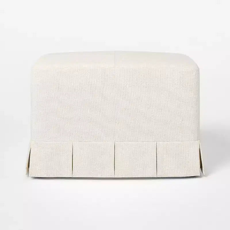 Ottoman capitonné à plis creux – Repose-pieds d'appoint rectangulaire en polyester