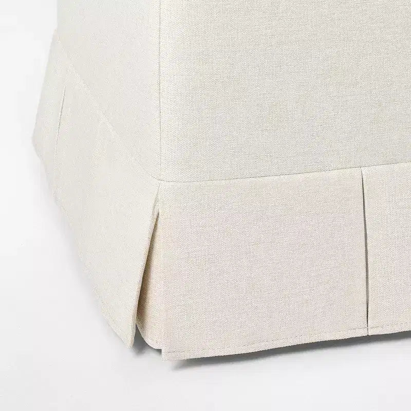 Ottoman capitonné à plis creux – Repose-pieds d'appoint rectangulaire en polyester