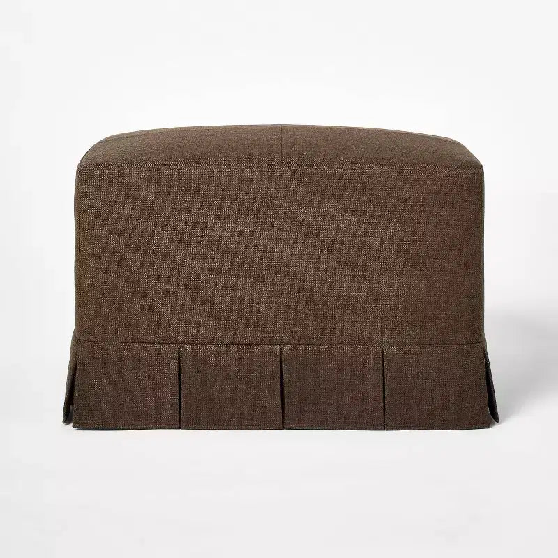 Ottoman capitonné à plis creux – Repose-pieds d'appoint rectangulaire en polyester