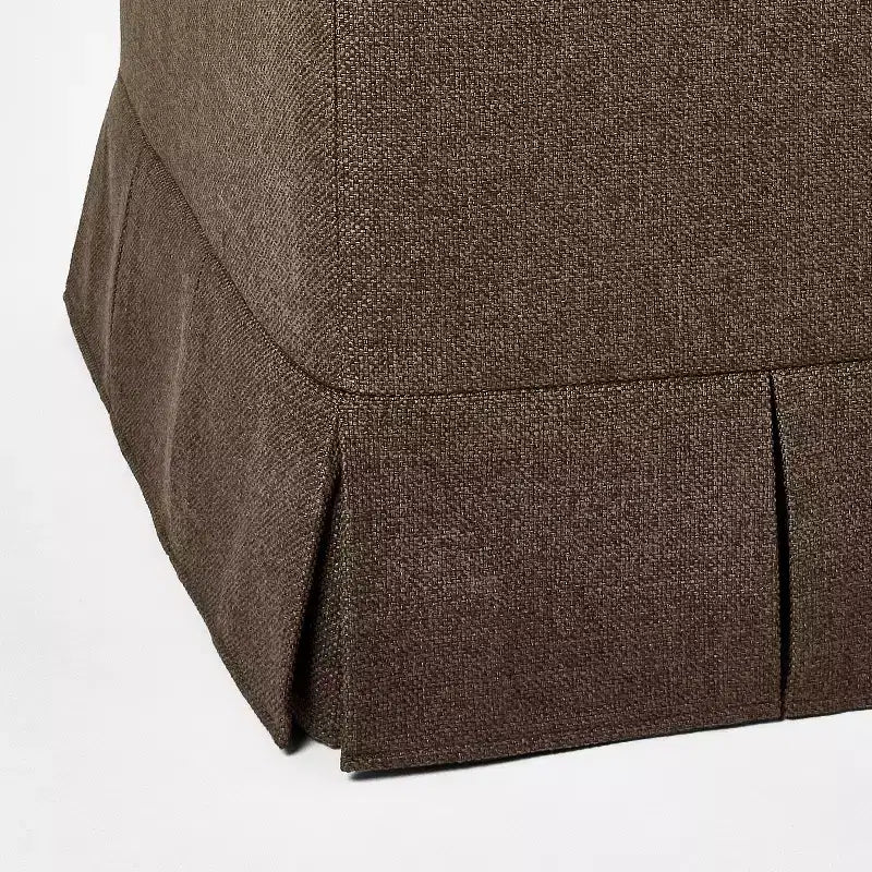 Ottoman capitonné à plis creux – Repose-pieds d'appoint rectangulaire en polyester