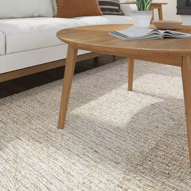 Table basse ronde en bois massif de style moderne du milieu du siècle, 91,4 cm